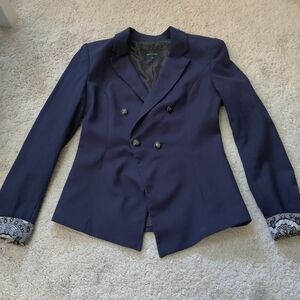 Women's Navy Double-Breasted Blazer